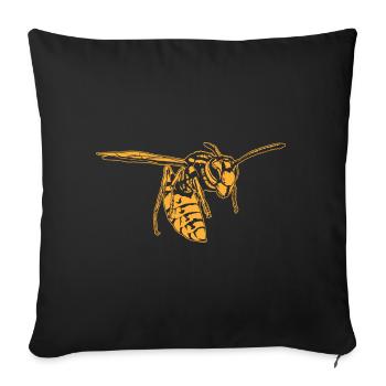 Cool Guêpe Insecte Croquis Guêpe graphique Amoureux des animaux - Housse de coussin décorative 45 x 45 cm - noir - Devant