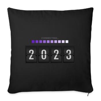 2023 Connecting New Year New Year Design vauART - Sofa pillowcase 17,3'' x 17,3'' (45 x 45 cm) - black - Front