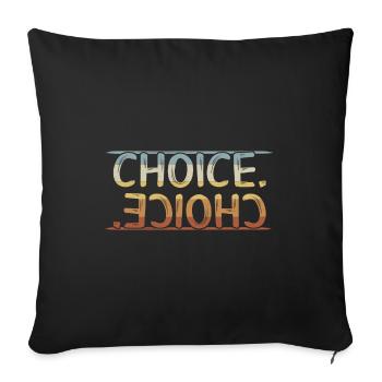 CHOIX. Décision. Déclaration de style de vie rétro - Housse de coussin décorative 45 x 45 cm - noir - Devant