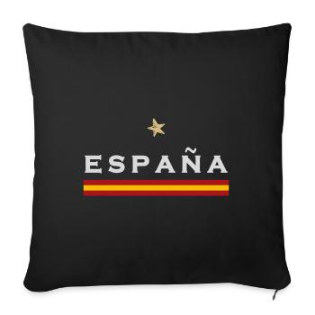 Spanien Fußball Trikot Spanische Flagge - Sofakissenbezug 45 x 45 cm - Schwarz - Vorne