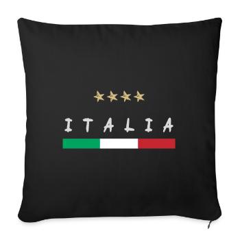 Maillot de football Italie Drapeau italien - Housse de coussin décorative 45 x 45 cm - noir - Devant