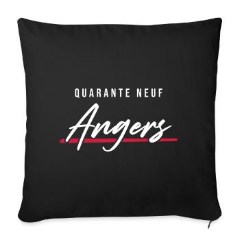Angers 49 Frankreich Kennzeichen - Sofakissenbezug 45 x 45 cm - Schwarz - Vorne