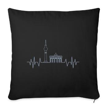 Berlin Heartbeat Design TV Tower and - Sofa pillowcase 17,3'' x 17,3'' (45 x 45 cm) - black - Front
