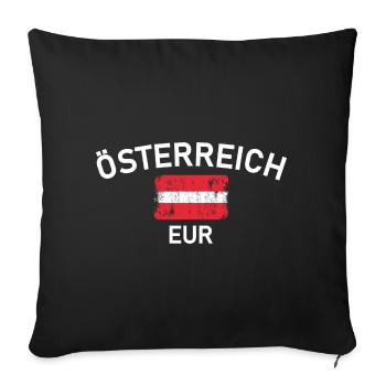 Logo vieilli du drapeau de l’arc d’Autriche - Housse de coussin décorative 45 x 45 cm - noir - Devant
