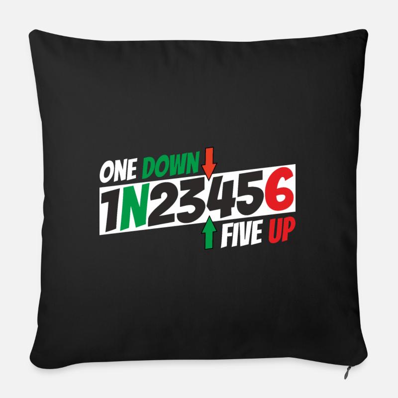 One down - five up - Sofa pillowcase 17,3'' x 17,3'' (45 x 45 cm) - black