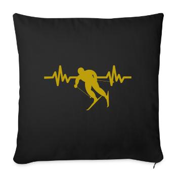 Heartbeat Ski Ski freestyle - Housse de coussin décorative 45 x 45 cm - noir - Devant