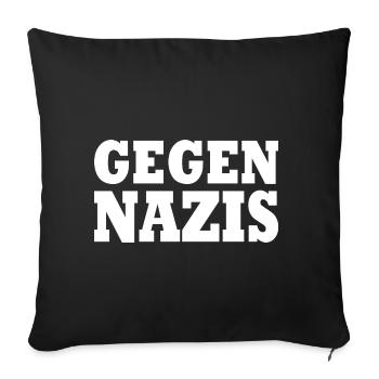 Gegen nazis - Sofakissenbezug 45 x 45 cm - Schwarz - Vorne