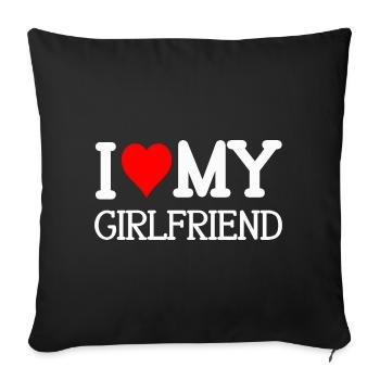 Heart and Letters Love Message Design - Sofa pillowcase 17,3'' x 17,3'' (45 x 45 cm) - black - Front