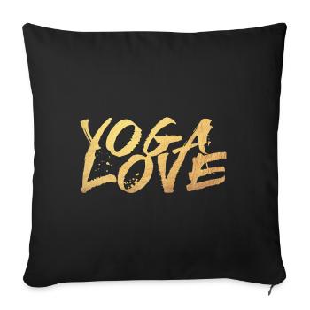 Yoga Love Gold Meditation Handwriting Graffiti om - Sofa pillowcase 17,3'' x 17,3'' (45 x 45 cm) - black - Front