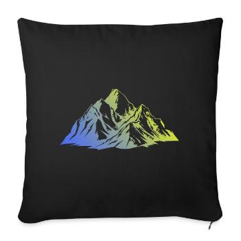 Landscape Mountains Silhouette - Sofa pillowcase 17,3'' x 17,3'' (45 x 45 cm) - black - Front