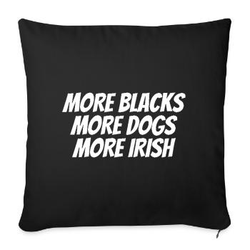 White Text Designs - Sofa pillowcase 17,3'' x 17,3'' (45 x 45 cm) - black - Front