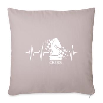 Icône d’illustration de cheval de pallier de drapeau de chevalier d’échecs - Housse de coussin décorative 45 x 45 cm - taupe clair - Devant