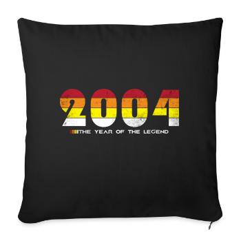 Millésime 2004 - L’année de la légende - Rétro 20 - Housse de coussin décorative 45 x 45 cm - noir - Devant
