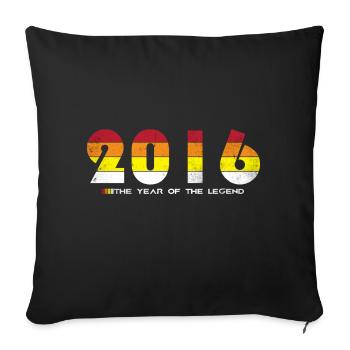 Millésime 2016 - L’année de la légende - Rétro 8 - Housse de coussin décorative 45 x 45 cm - noir - Devant