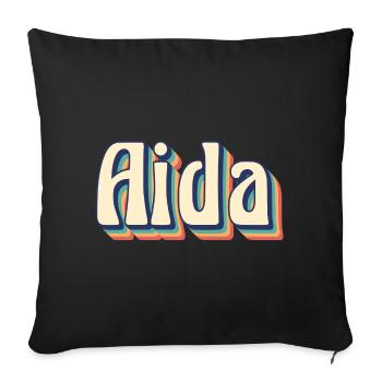 Vintage Retro Aida T-Shirt T-Shirt Geschenkidee - Sofakissenbezug 45 x 45 cm - Schwarz - Vorne