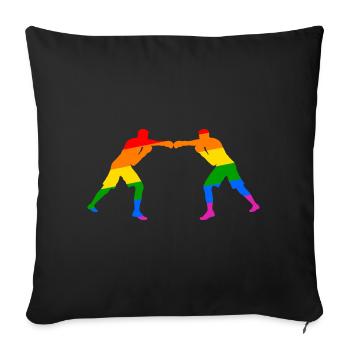 Boxing - fighting spirit and diversity - Sofa pillowcase 17,3'' x 17,3'' (45 x 45 cm) - black - Front