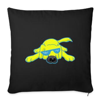 Meme Chien Animaux Enfants Enfants Chiens Ukraine - Housse de coussin décorative 45 x 45 cm - noir - Devant