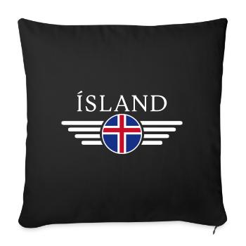 Iceland Natural Wonders T-Shirt - Sofa pillowcase 17,3'' x 17,3'' (45 x 45 cm) - black - Front