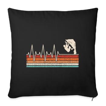 Battement de cœur du grimpeur - Housse de coussin décorative 45 x 45 cm - noir - Devant