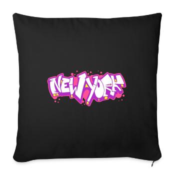 New York Horizontal Graffiti 2 - Sofa pillowcase 17,3'' x 17,3'' (45 x 45 cm) - black - Front