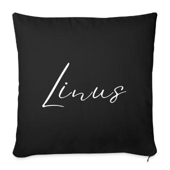 Linus Name T-Shirt Gift for Men - Sofa pillowcase 17,3'' x 17,3'' (45 x 45 cm) - black - Front