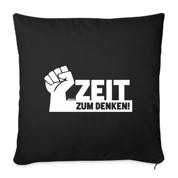 Zeit zum Denken - Sofakissenbezug 45 x 45 cm - Schwarz - Vorne