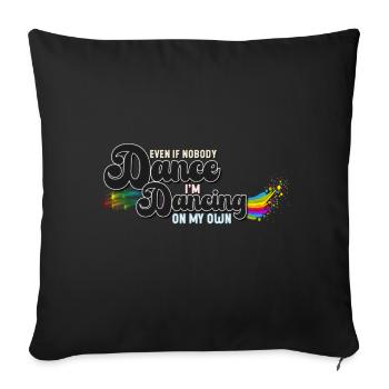 At Dancing on my own with rainbow design - Sofa pillowcase 17,3'' x 17,3'' (45 x 45 cm) - black - Front