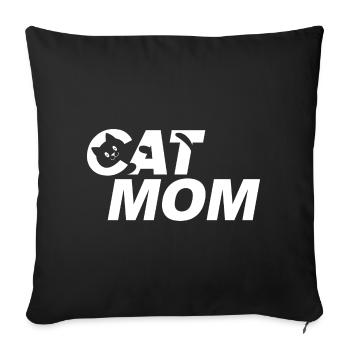 Catmom - Sofakissenbezug 45 x 45 cm - Schwarz - Vorne
