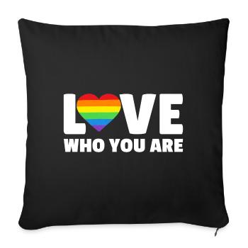 Aimez-vous qui vous êtes - Housse de coussin décorative 45 x 45 cm - noir - Devant