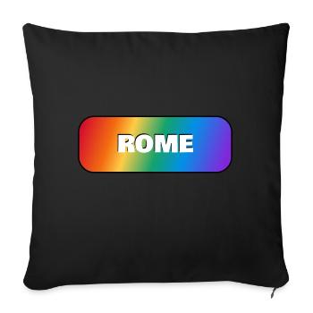Rome Italie Gay Pride - Housse de coussin décorative 45 x 45 cm - noir - Devant