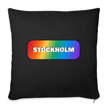 FIERTÉ ARC-EN-CIEL DE STOCKHOLM - Housse de coussin décorative 45 x 45 cm - noir - Devant