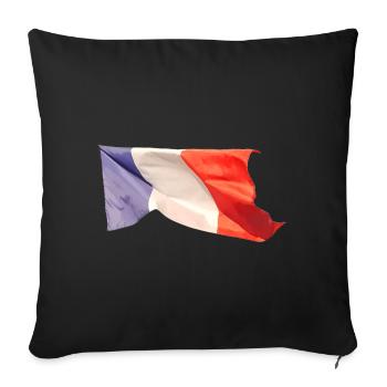 Tricolore français - Housse de coussin décorative 45 x 45 cm - noir - Devant
