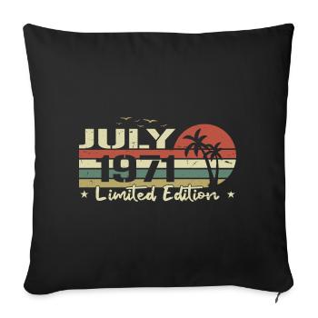 July 53rd Anniversary Vintage Born 1971 Vibe - Sofa pillowcase 17,3'' x 17,3'' (45 x 45 cm) - black - Front
