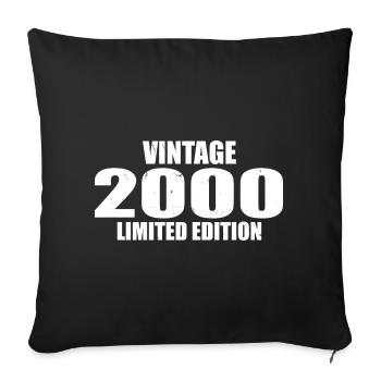 Vintage 2000 Geburtstag 2000 Retro 2000 - Sofakissenbezug 45 x 45 cm - Schwarz - Vorne