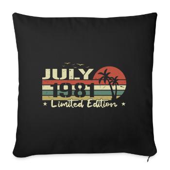 July 43rd Anniversary Vintage Born 1981 Vibe - Sofa pillowcase 17,3'' x 17,3'' (45 x 45 cm) - black - Front