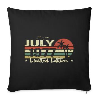 July 47th Anniversary Vintage Born 1977 Vibe - Sofa pillowcase 17,3'' x 17,3'' (45 x 45 cm) - black - Front