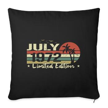 July 52nd Anniversary Vintage Born 1972 Vibe - Sofa pillowcase 17,3'' x 17,3'' (45 x 45 cm) - black - Front