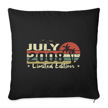 July 16th Anniversary Vintage Born 2008 Vibe - Sofa pillowcase 17,3'' x 17,3'' (45 x 45 cm) - black - Front