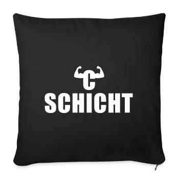 C Schicht Schichtarbeiter - Sofakissenbezug 45 x 45 cm - Schwarz - Vorne