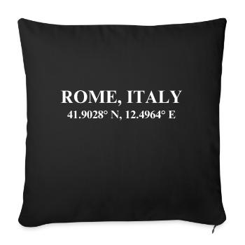 Rome Italy Geographic Coordinates - Sofakissenbezug 45 x 45 cm - Schwarz - Vorne
