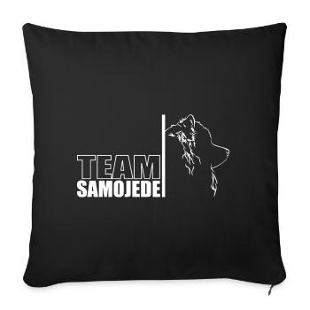 TEAM Samoyed Dog Dog Wilsigns - Sofa pillowcase 17,3'' x 17,3'' (45 x 45 cm) - black - Front