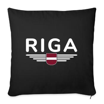 Riga T-Shirt – Capital City Love - Sofa pillowcase 17,3'' x 17,3'' (45 x 45 cm) - black - Front