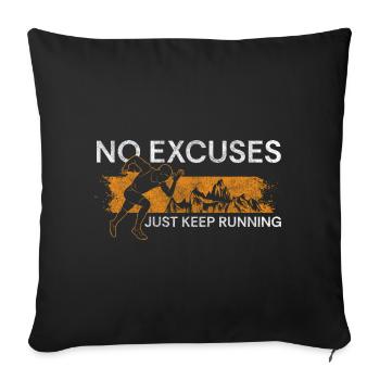 Marathon runners sprinting athlete no excuses - Sofa pillowcase 17,3'' x 17,3'' (45 x 45 cm) - black - Front