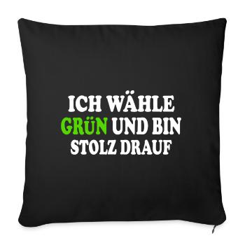 I vote green and I'm proud of it - Sofa pillowcase 17,3'' x 17,3'' (45 x 45 cm) - black - Front