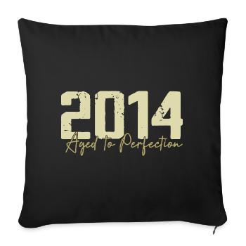 Original 2014 Rétro 2014 Cadeau d’anniversaire 2014 - Housse de coussin décorative 45 x 45 cm - noir - Devant