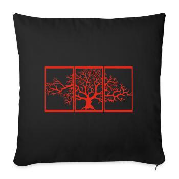 Nature view (red) - Sofa pillowcase 17,3'' x 17,3'' (45 x 45 cm) - black - Front