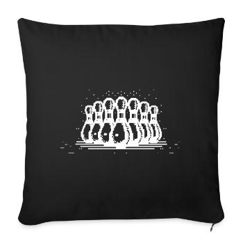 Bowling Pins Pixel Graphic - Sofa pillowcase 17,3'' x 17,3'' (45 x 45 cm) - black - Front