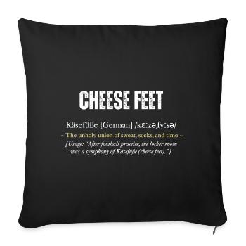 "Cheese Feet" definition with wit - Sofa pillowcase 17,3'' x 17,3'' (45 x 45 cm) - black - Front