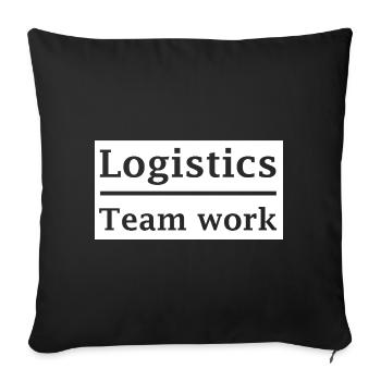 Logistics Teamwork - Sofa pillowcase 17,3'' x 17,3'' (45 x 45 cm) - black - Front
