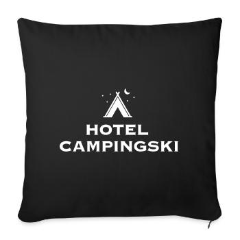 Hôtel Campingski - Housse de coussin décorative 45 x 45 cm - noir - Devant